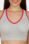 Zivame Double Layered Wire Free Sports Bra - Grey — thumbnail 4