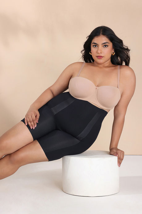 Buy Zivame All Day Highwaist Thigh Shaper- Black