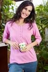 Zivame Soulfit Easy Care Relax Fit Top With Button Front-Pink — thumbnail 3