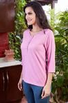 Zivame Soulfit Easy Care Relax Fit Top With Button Front-Pink — thumbnail 4