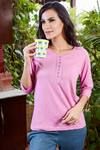 Zivame Soulfit Easy Care Relax Fit Top With Button Front-Pink — thumbnail 5