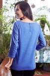 Zivame Soulfit Straight Fit Boat Neck Top With Back Zip-Blue — thumbnail 2