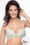 Zivame Lace Embrace Wired Moderate Push Up Green Bra — thumbnail 1