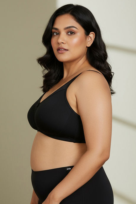 Zivame True Curv Cotton Laminated Non Wired Full Coverage Sag Lift Bra - Black — image 4