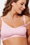 Zivame Seamless Moulded Double Layer Side Support Nursing Bra- Pink — thumbnail 2