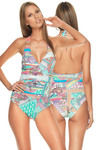 Zivame Aqua Geometric Print Tummy Control Swimsuit With Removable Cups — thumbnail 3