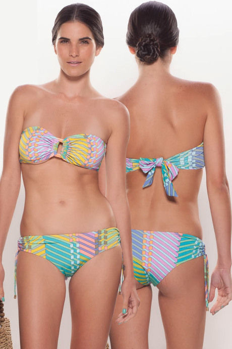 Zivame Aqua Multicolour Print Bandeau Bikini Set With Removable Cups — image 3
