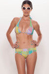 Zivame Multicolour Print Halter Bikini Set With Adjustable Bottom Sides — thumbnail 1