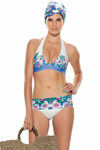 Zivame Aqua Lavender Floral Halter Bikini Set With Removable Cups — thumbnail 4