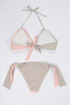 Zivame Aqua Ruched Stripe Print Bikini Set With Removable Cups — thumbnail 2