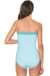Zivame Aqua Check Print Padded Wired Bandeau Tummy Control Swimsuit — thumbnail 2