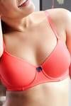Zivame Padded Non Wired 3/4th Coverage T-Shirt Bra-Neon Coral — thumbnail 2