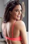 Zivame Padded Non Wired 3/4th Coverage T-Shirt Bra-Neon Coral — thumbnail 3