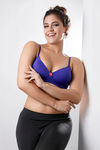 Zivame Padded Non Wired Medium Coverage T-Shirt Bra-Constellation Blue — thumbnail 2