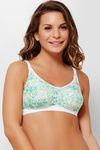 Zivame Double Layered Non Wired Full Coverage T-Shirt Bra-Geo Green — thumbnail 1