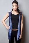 Zivame Sleeveless Relaxed Fit Shrug- Blue — thumbnail 4