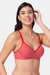 Souminie Padded Non-Wired Full Coverage T-Shirt Bra - Red — thumbnail 3