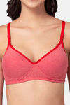 Souminie Padded Non-Wired Full Coverage T-Shirt Bra - Red — thumbnail 5
