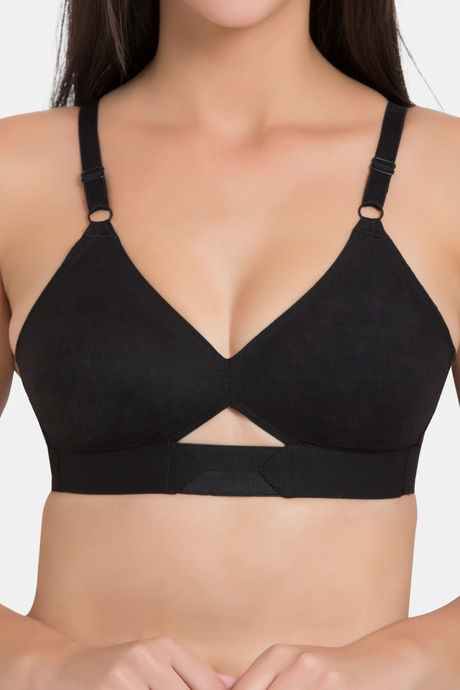 Souminie Double Layered Non-Wired Full Coverage Blouse Bra - Black — image 5