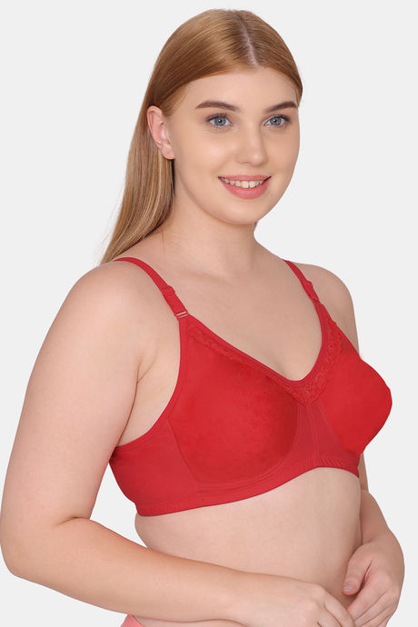 Souminie Double Layered Non-Wired Full Coverage Sag Lift Bra - Red — image 3