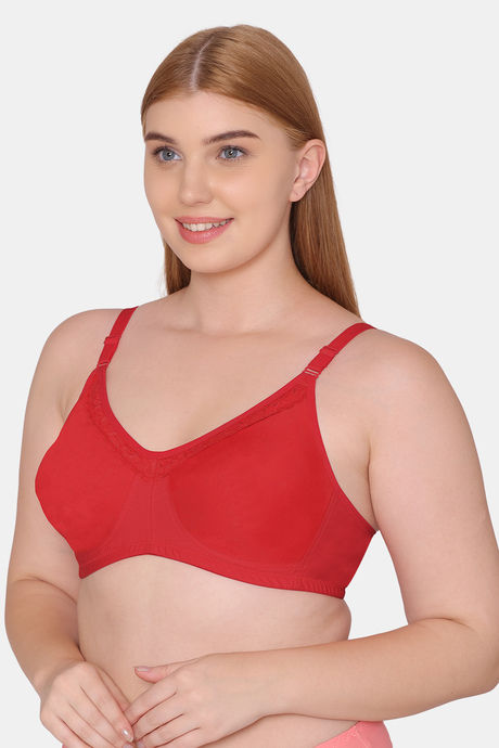 Souminie Double Layered Non-Wired Full Coverage Sag Lift Bra - Red — image 4
