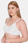 Souminie Double Layered Non Wired Full Coverage Sag Lift Bra - White — thumbnail 4