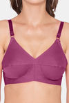 Souminie Double Layered Non Wired Full Coverage Minimiser Bra - Magenta — thumbnail 5