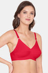 Souminie Double Layered Non Wired Full Coverage Minimiser Bra - Red — thumbnail 4