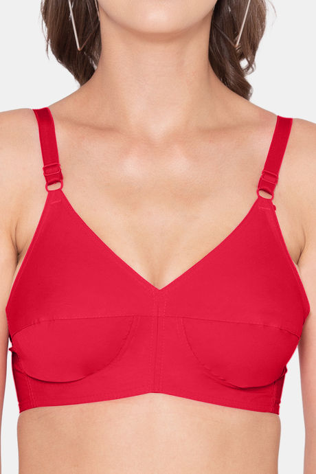 Souminie Double Layered Non Wired Full Coverage Minimiser Bra - Red — image 5
