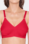 Souminie Double Layered Non Wired Full Coverage Minimiser Bra - Red — thumbnail 5