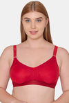Souminie Double Layered Non Wired Full Coverage Minimiser Bra - Red — thumbnail 1