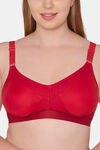 Souminie Double Layered Non Wired Full Coverage Minimiser Bra - Red — thumbnail 3