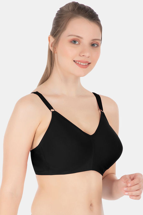 Souminie Double Layered Non Wired Full Coverage Minimiser Bra - Black — image 4