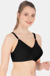 Souminie Double Layered Non Wired Full Coverage Minimiser Bra - Black — thumbnail 4