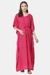 Aujjessa Straight Fit Rayon Night Suit - Fuschia — thumbnail 1