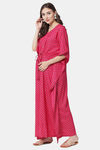Aujjessa Straight Fit Rayon Night Suit - Fuschia — thumbnail 3
