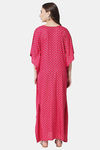 Aujjessa Straight Fit Rayon Night Suit - Fuschia — thumbnail 4