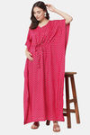 Aujjessa Straight Fit Rayon Night Suit - Fuschia — thumbnail 5