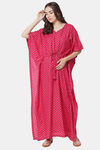 Aujjessa Straight Fit Rayon Night Suit - Fuschia — thumbnail 6