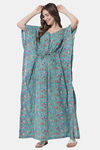 Aujjessa Straight Fit Cotton Night Suit - Turquoise — thumbnail 5