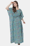 Aujjessa Straight Fit Cotton Night Suit - Turquoise — thumbnail 6
