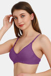 Exotica Lingerie Double Layered Non Wired Full Coverage Tshirt Bra - Purple — thumbnail 4