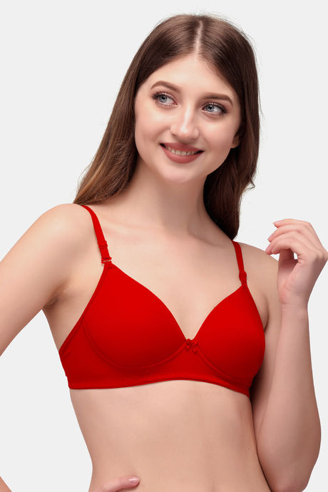 Exotica Lingerie Padded Non Wired Medium Coverage Push up Bra - Red — image 2