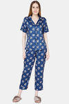 Smarty Pants Satin Pyjama Set - Navy Blue — thumbnail 1