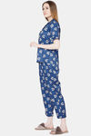 Smarty Pants Satin Pyjama Set - Navy Blue — thumbnail 3