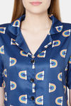 Smarty Pants Satin Pyjama Set - Navy Blue — thumbnail 7