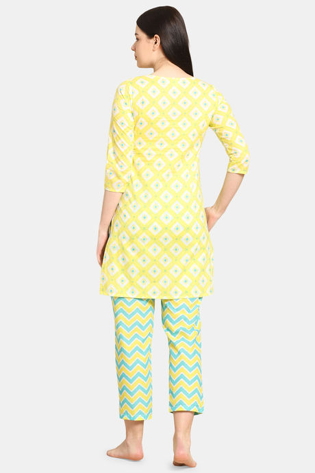 Prakrti Cloth Cafe Cotton Pyajama Set - Yellow — image 2