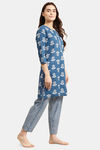 Prakrti Cloth Cafe Cotton Pyajama Set - Blue — thumbnail 2