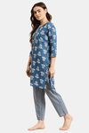 Prakrti Cloth Cafe Cotton Pyajama Set - Blue — thumbnail 3