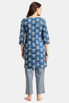 Prakrti Cloth Cafe Cotton Pyajama Set - Blue — thumbnail 4